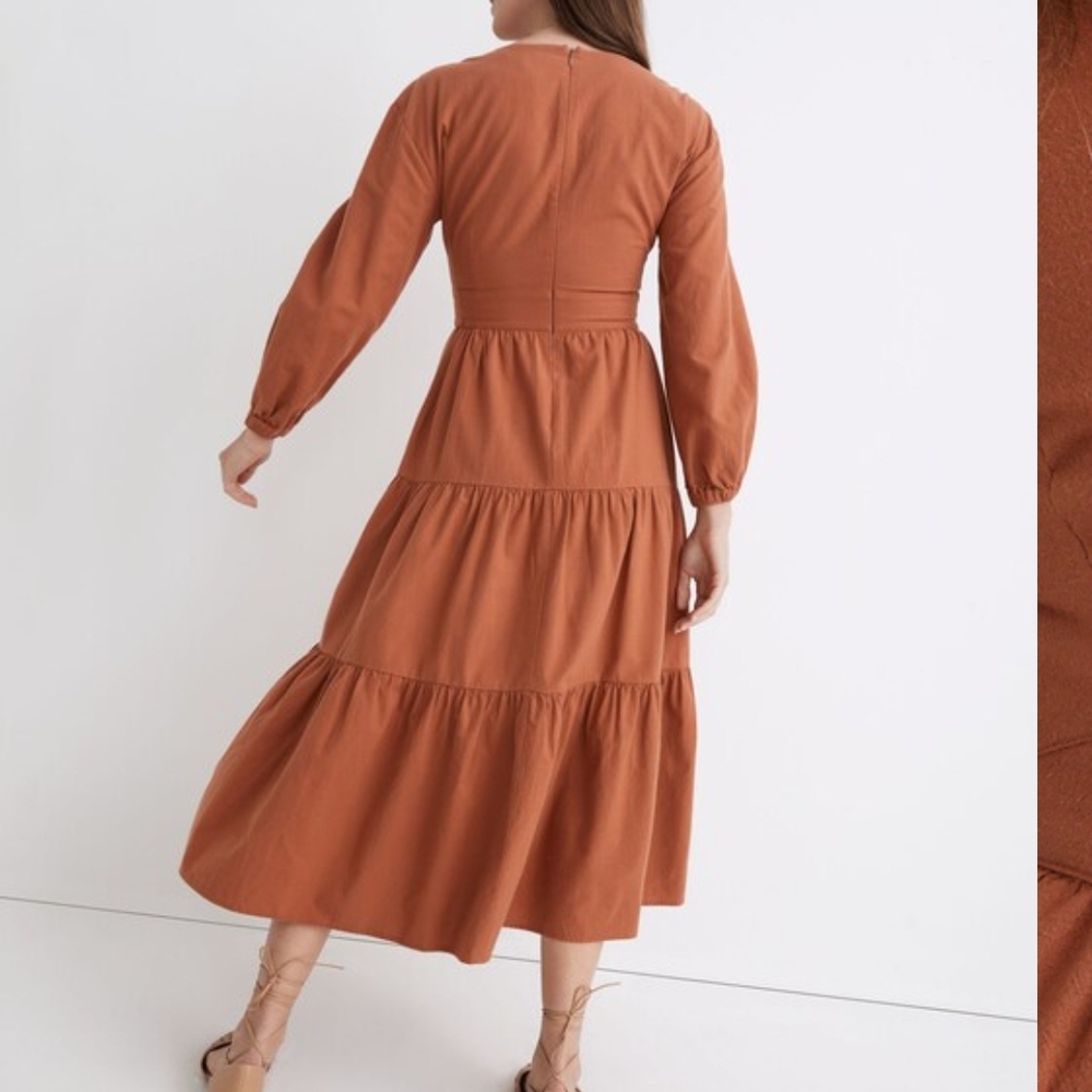 Madewell Crepe Cutout Midi Dress. - Picture 8 of 8